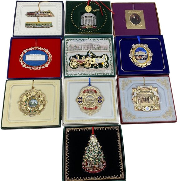 The White House Historical Association Christmas Ornaments in Box’s lot of 10 90 - Picture 1 of 16